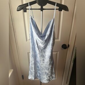 Lulu’s Light Blue Adjustable Strap Zip Up Dress Size L NWOT
